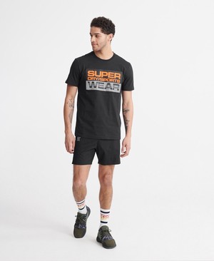 Superdry Training Double Layer Férfi Rövidnadrág Fekete | DGCFR0625